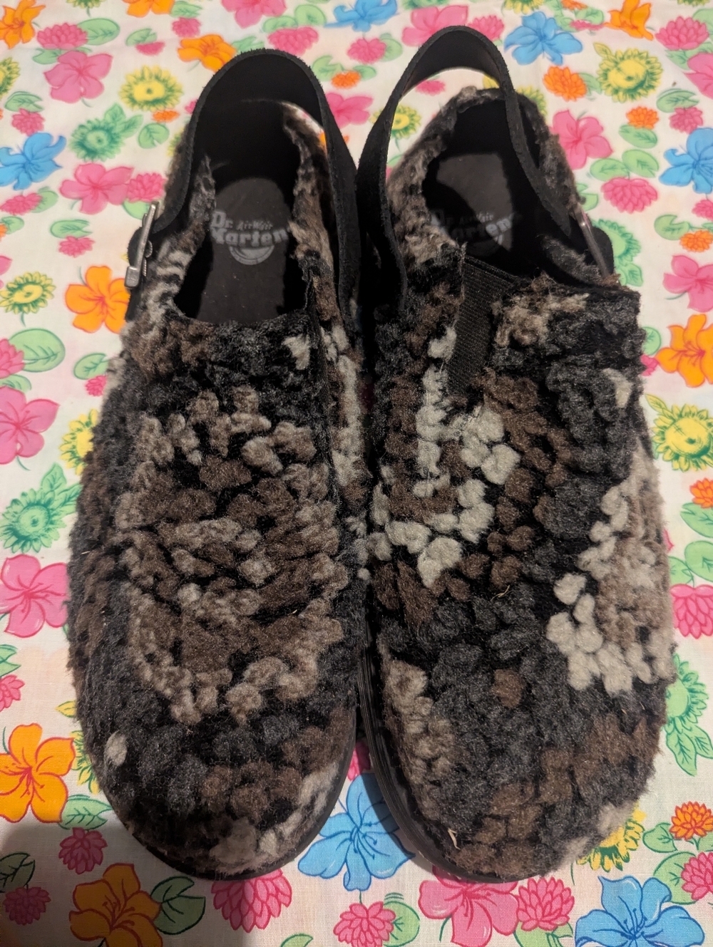 Dr. Martens Wool-Blend Slingback Clog in Brown, Gray, Cream - Picture 2 of 5